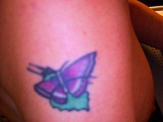 People always asking to see what my tattoo is ...so here it is ..its a butterfly ..hope you like.