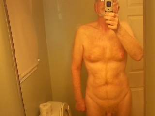 naked selfie in the motel bathroom