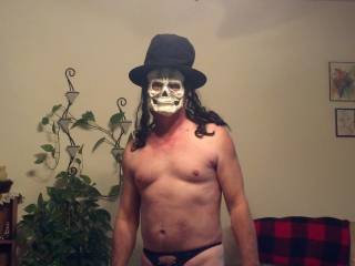getting ready for halloween party