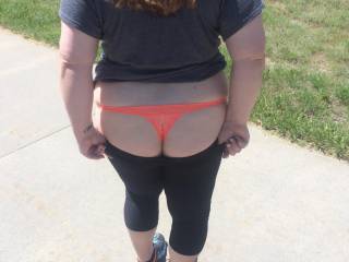 Showing off my fat ass in public!
