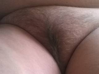 Wife's big belly and hairy pussy waits for your cum ;)
