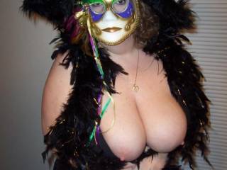 in a zoig mardi gras your tits would be dripping with beads of cum and bet you'd love that!