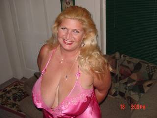 dressed in pink satin robe for my date