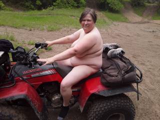 Shes riding in the woods looking for someone to spot her and fuck her