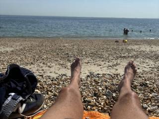 Sunning myself on the beach