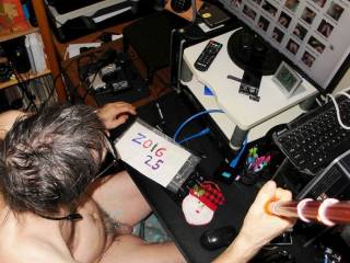 A body selfie as I sit at my desk/PC and working on some of my scenes... One of my W290 camera`s was used.