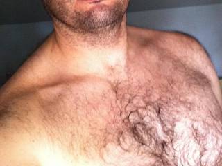 hairy chest, leaving something to the imagination