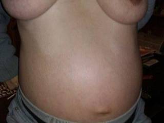 my pregant belly and swollen tits.