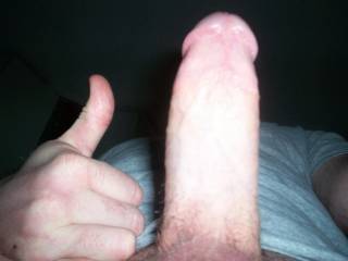 my cock from afar. Is is a thumbs up or not?