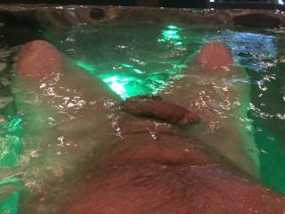 Chilling in hot tub