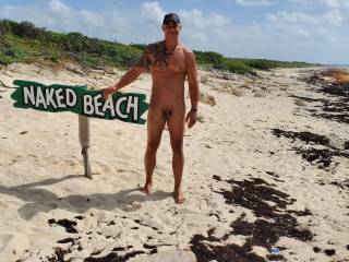 Naked on the beach