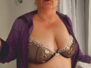 Wife with her big tits covered