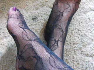 lacy stockings and sweet feet......