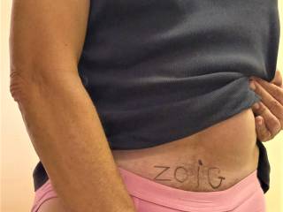Showing my pink briefs