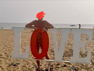 Enjoying the nudist beach