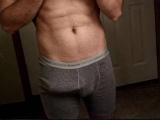 Getting dressed after shower