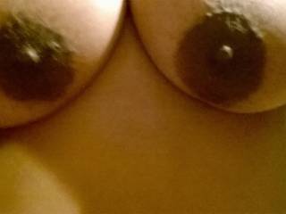 Pretty medium chocolate brown areolas...