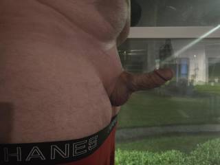 Flashing the neighborhood while on vacation.