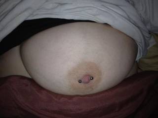 Wifes pierced boob
