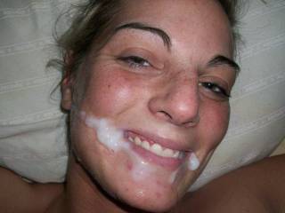 what can i say cum on her face makes her happy!!!!