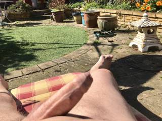 Just like plants my cock grows in the sunlight !