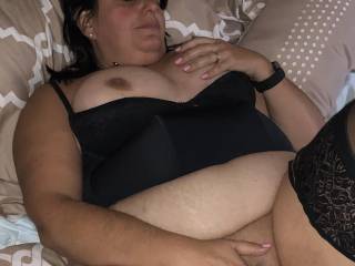 Masturbating