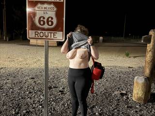 Shannon flashing last night (7-15-25) in New Mexico at a fairly crowded restaurant area