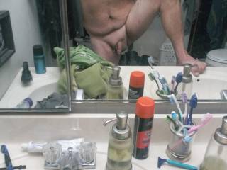 Pic of me taking a pic of my naked self in bathroom mirror.