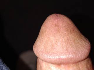 Here's the head of my soft cock after I pulled out of my boxers and stroked it three or four times