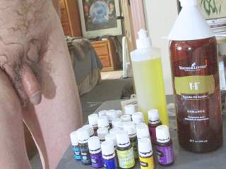A standing frontal as I am near a portable table that has my essential oils and massage lotion... I just created a new mix... in late April of 2025. Pictures taken with SX 160 camera.