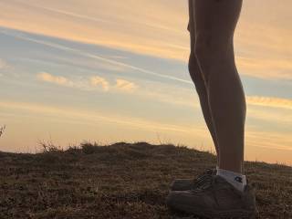 Naked on the cliff top