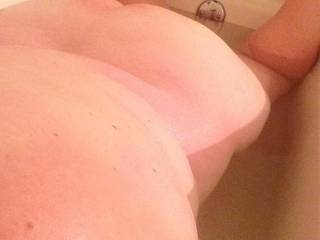 Soaking in the bath, my ass got hot so I turned over