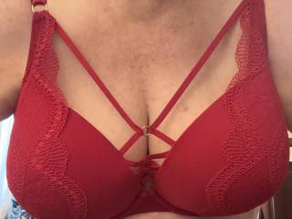 Seeing red, or thinking about what my breasts will look like once this bra is removed?