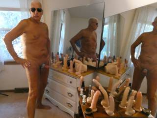 Naked all my cocks\' toys.