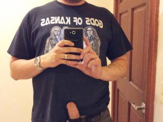 My cock was so hard it wouldn't stay in my pants, I had to let it up for air.  Sometimes I walk around in public like this only my shirt is covering the top of my dick.  If you see me out maybe you can lift my shirt up and see