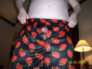 Doesnt he look good in his new Valentine's Day boxers with a prize for me?