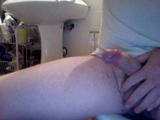 sitting in the bathroom playing with my cock :)