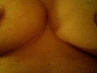 I just love the big natural tits on my little whore, don't you?