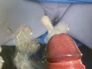Your sexy hairy pussy made me share all this adorable mess...