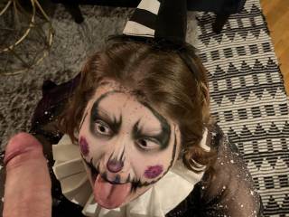 Hungry clown girl