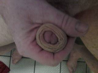 Close up of rolled foreskin
Would you like to tongue it?