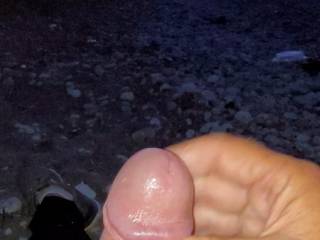 My cock is going pink and purple to match the sky...
