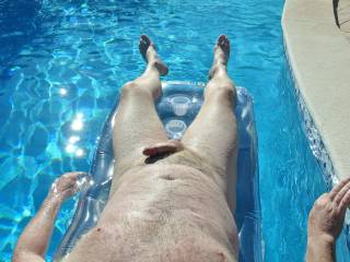 Relaxing in the pool