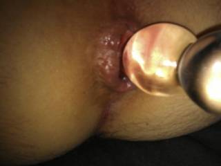 Playing with my glass dildo