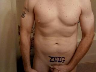 I wanted to get genuine status, so I wrote ZOIG and squeeze on my piece to try and make it look bigger.