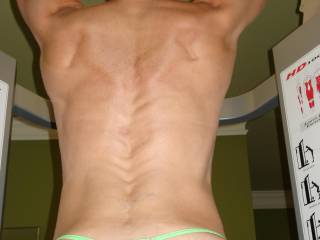 i love doing pull ups in my thongs. lime green is one of my favorite colors. what do you think?
