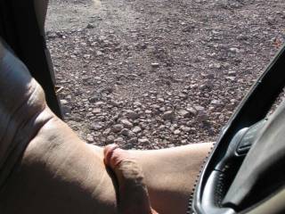 Love roaming around in my jeep naked enjoying the warm day...