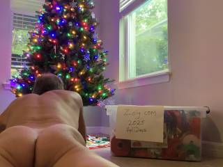 I was working on presents under the tree