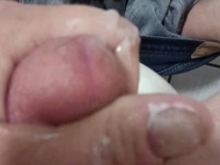 Another work day. Another jack off session. This time a close up on the toilet