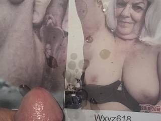 Screen capture from the video of my cum flying for Ms Wxyz613 her pussy and smile is so nice